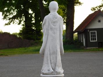 Groetende monnik - op sokkel - van steen - 93 cm hoog