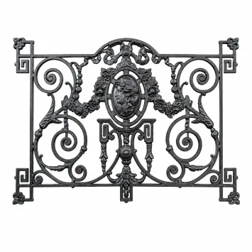 Hekwerk – klassiek raamrek – 127 cm – zwart – gietijzer