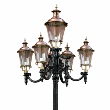 Tuinlantaarn klassiek - 380 cm hoog - aluminium en messing