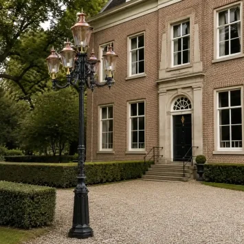 Tuinlantaarn klassiek - 380 cm hoog - aluminium en koper