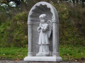 Große klassische Gebetskapelle mit betendem Engel – ca. 95 x 70 cm – Stein