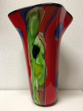 Handgefertigte Vase, glasgeblasen, schönes Design!