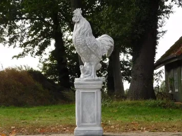 Tuinbeeld haan XL – steen – 65 cm – landelijke decoratie