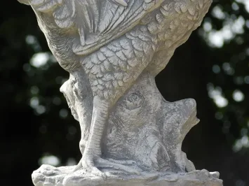 Statue coq sur socle – pierre – hauteur totale 112 cm