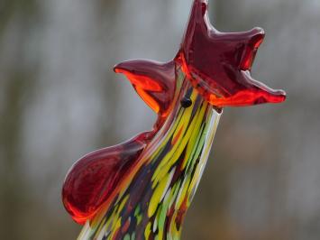 Hahnskulptur aus Glas, Tierskulpturen aus farbigem Glas