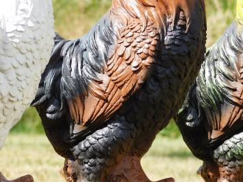 Großer dekorativer Hahn aus Polystone – naturgetreu