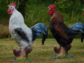 Grand coq décoratif en polystone – représentation réaliste