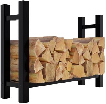Rangement du bois de chauffage, étagère carrée, élégante et moderne, pour l'intérieur et l'extérieur