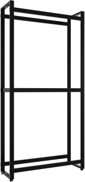 Kaminholzregal – schwarzer Stahl – 150 x 75 cm – elegant