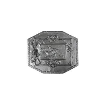 Open haard plaat, wandornament,  JACHT TAFEREEL, massief gietijzer