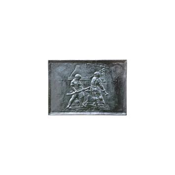 Haardplaat zwart - gietijzer - 47 x 67 cm