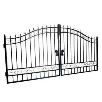 Stijlvolle poort – 547 cm – strak model – zwart smeedijzer