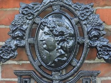Hekwerk, raamrek, gietijzer, zwart, groot