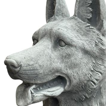 Statue de chien de berger – 120 cm – gris – décoration en pierre