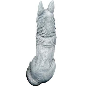 Statue de chien de berger – 120 cm – gris – décoration en pierre