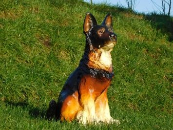 Chien de berger - statue en polystone - chien - 60 cm - en couleur