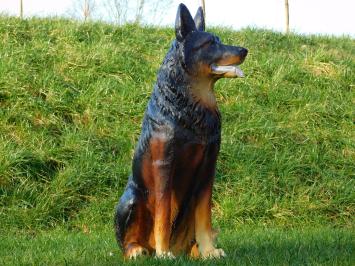 Schäferhund - Polystone Statue - sitzend - 75 cm - in Farbe