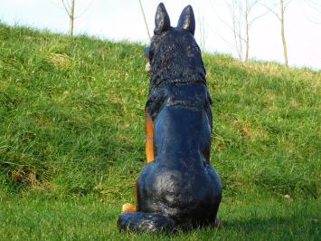 Schäferhund - Polystone Statue - sitzend - 75 cm - in Farbe