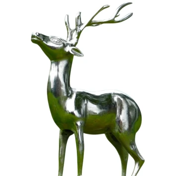 Hertenbeeld – aluminium – zilverkleur – 70 cm hoog