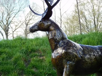Hirschfigur „Zanta“ – 195 cm – Metall – handgefertigt aus Afrika
