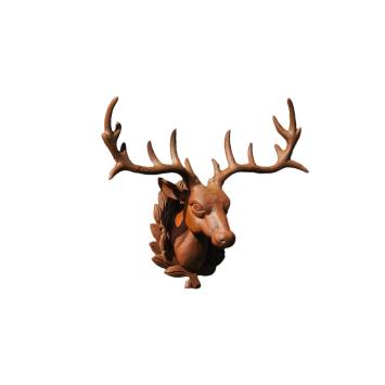 Hertenkop – 33 cm – gietijzer wandornament – rustiek bruin