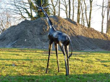 Giraffe 'Sanaa' - handgemaakt uit Afrika - 155 cm - zwart