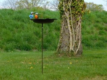 Mangeoire avec 2 oiseaux - fabriquée à la main en Afrique