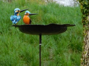 Mangeoire avec 2 oiseaux - fabriquée à la main en Afrique