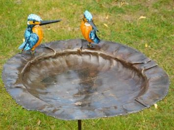 Mangeoire avec 2 oiseaux - fabriquée à la main en Afrique