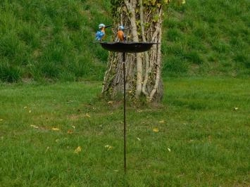 Mangeoire avec 2 oiseaux - fabriquée à la main en Afrique