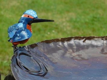 Handgemaakt vogelbad – met ijsvogel – diameter 45 cm