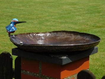 Handgemaakt vogelbad – met ijsvogel – diameter 45 cm