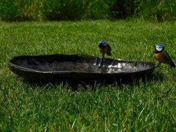 Bain d'oiseaux artisanal – métal – 2 oiseaux – 45 cm