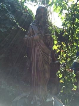 Jezus - Heilig Hart - stenen beeld - 120 cm - bronzen kleur