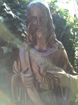 Jezus - Heilig Hart - stenen beeld - 120 cm - bronzen kleur