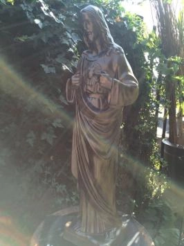 Jezus - Heilig Hart - stenen beeld - 120 cm - bronzen kleur