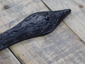 2 x charnières de porte, sangle de porte, sangle de poitrine noire, charnière de porte en fer antique médiévale.
