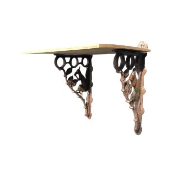 Paire De Supports D'étagère En Fonte Orné - Style Rustique Victorien - Finition Vernie Bronze
