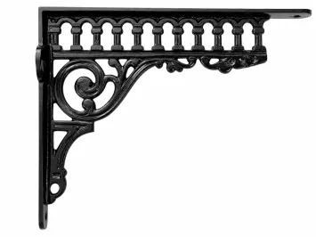 Support mural – décoratif – en fonte noire mate – 30,7 × 26 cm