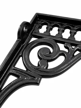 Support mural – décoratif – en fonte noire mate – 30,7 × 26 cm
