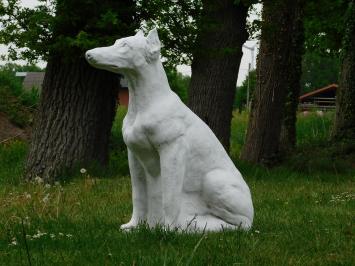 Tuinbeeld / beeld hond ware grootte, groot dierenbeeld, steen