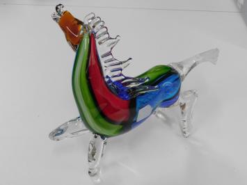 Glasgeblazen Murano style paard, vol in kleur, prachtig ontwerp. LAATSTE!!