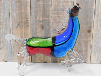 Glasgeblazen Murano style paard, vol in kleur, prachtig ontwerp. LAATSTE!!