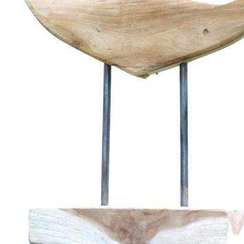 Handgefertigter Anker auf Ständer - 55 cm - Teakholz