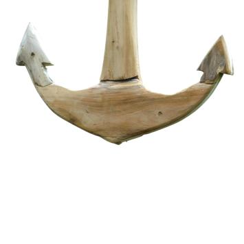 Handgefertigter Anker auf Ständer - 55 cm - Teakholz