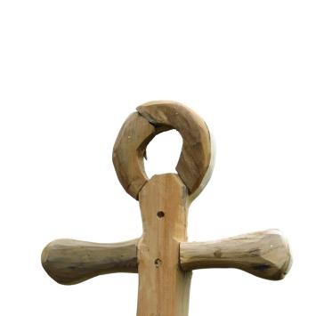 Handgefertigter Anker auf Ständer - 55 cm - Teakholz