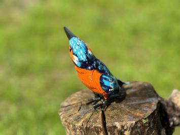 Ijsvogel - handgemaakt ijzer - in kleur