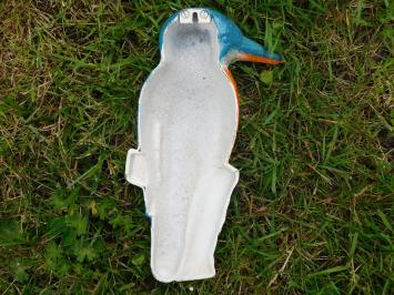 Ijsvogel in kleur - 27 cm - gietijzer - wanddecoratie