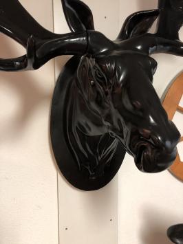 Een prachtige en kolossale kop van een Scandinavische Eland, zwart