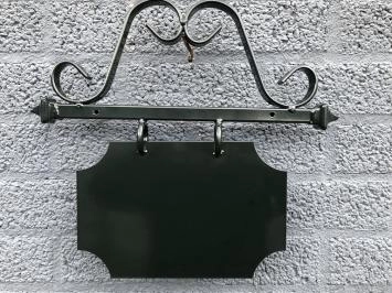 Reclamebord - zwarte, metalen gevelbord - klassiek